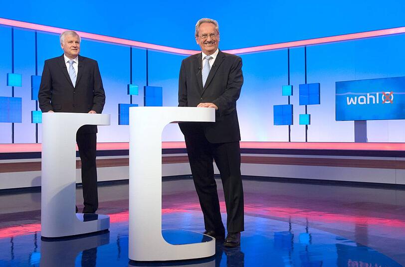 Horst Seehofer und Christian Ude am Mittwochabend beim TV-Duell im BR-Studio in Unterföhring.