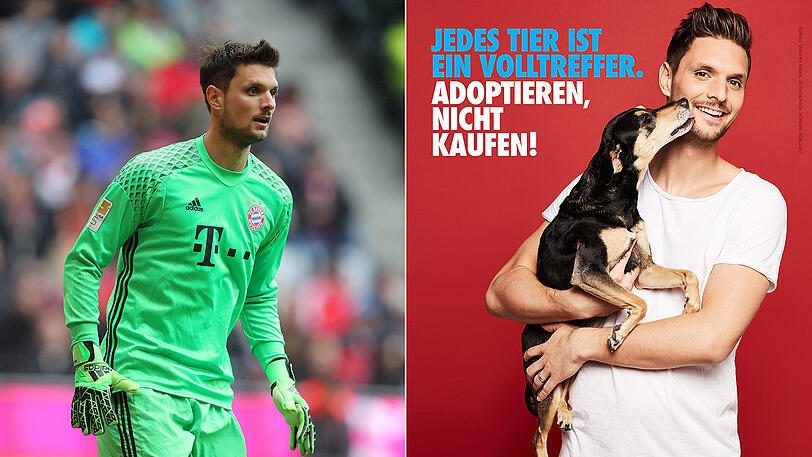 Im Fokus: Sven Ulreich als Manuel-Neuer-Ersatz beim FC Bayern und als Gesicht der neuen Kampagne von PETA Deutschland (rechts).