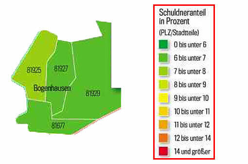 Beim Thema Finanzen zieht sich ein Riss durch die Stadt. In Riem und am Hasenbergl sind die Menschen besonders häufig verschuldet.