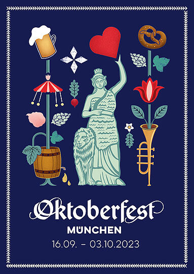 Wie sieht das Oktoberfest-Plakat 2023 aus? 45 Motive stehen zur Auswahl.