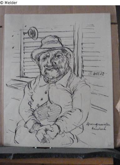 Christoph Voll: «Sprengmeister Hantsch», Zeichnung, 1922.