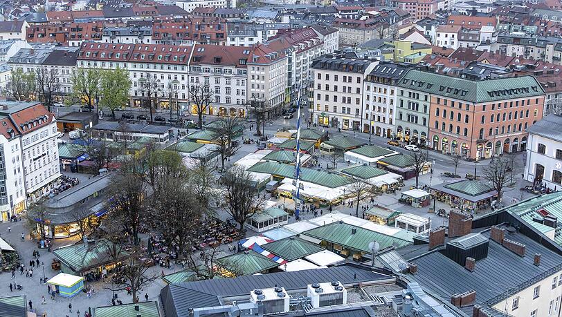 Draufsicht auf das Areal im Herzen Münchens. Draufsicht auf das Areal im Herzen Münchens.