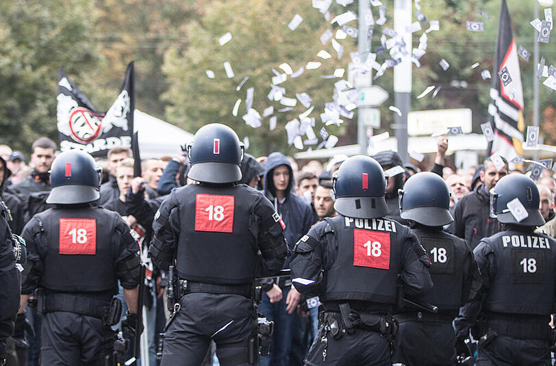 Protestmarsch der Eintracht-Fans in Richtung Zentrale des DFB in Frankfurt am Main.