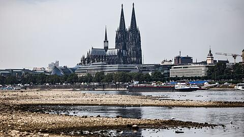 In K&ouml;ln wurde zuletzt ein Rekord-Niedrigwasser im Rhein gemessen (Archivbild)