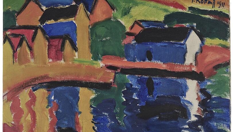 Von Karl Schmidt-Rottluff stammen die "Häuser am Wasser" - im Besitz der Stiftung Etta und Otto Stangl. Von Karl Schmidt-Rottluff stammen die "Häuser am Wasser" - im Besitz der Stiftung Etta und Otto Stangl.