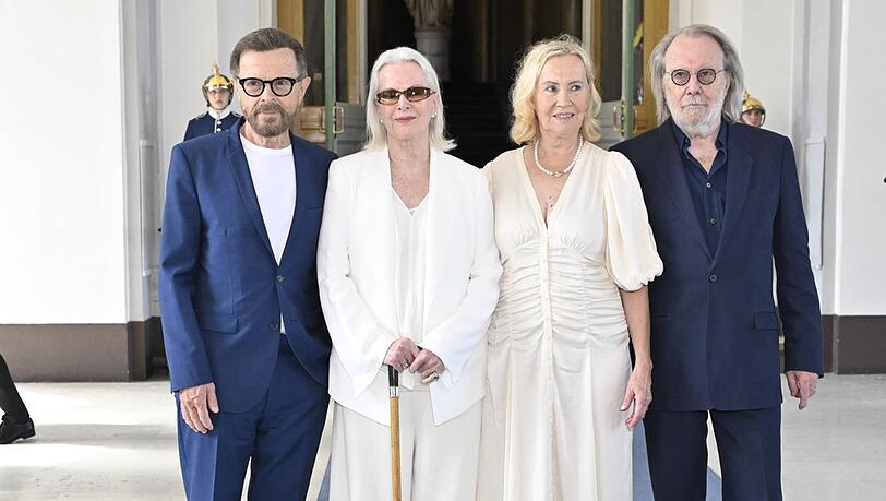 Björn Ulvaeus, Anni-Frid Lyngstad, Agnetha Fältskog und Benny Andersson (v.l.) 2024 in Stockholm. Björn Ulvaeus, Anni-Frid Lyngstad, Agnetha Fältskog und Benny Andersson (v.l.) 2024 in Stockholm.