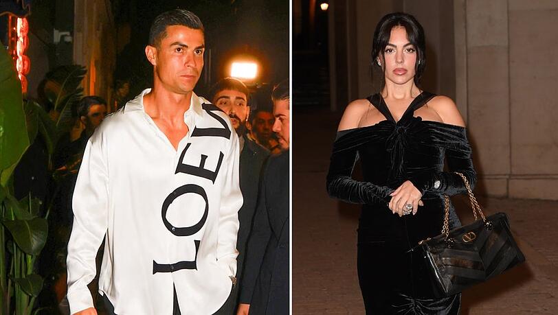 Cristiano Ronaldo schlug sich in Madrid die Nacht um die Ohren, Georgina Rodr&iacute;guez sa&szlig; in der Front Row in Rom.