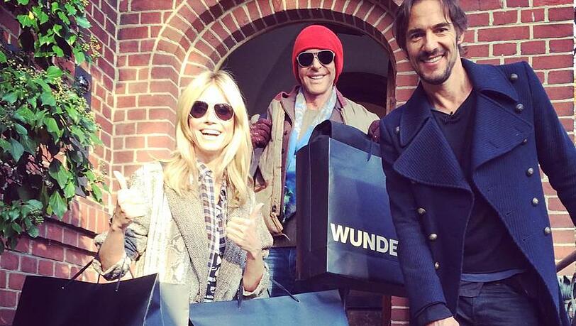 Heidi Klum (l.), Wolfgang Joop (m.) und Thomas Hayo (r.) nach ihrer gemeinsamen "Wunderkind"-Shopping-Tour Heidi Klum (l.), Wolfgang Joop (m.) und Thomas Hayo (r.) nach ihrer gemeinsamen "Wunderkind"-Shopping-Tour