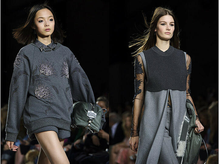 Topshop Unique schickte seine Models für Herbst und Winter 2014 komplett in Grau über den Laufsteg