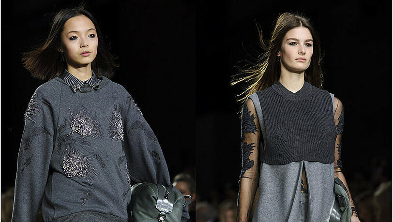 Topshop Unique schickte seine Models für Herbst und Winter 2014 komplett in Grau über den Laufsteg Topshop Unique schickte seine Models für Herbst und Winter 2014 komplett in Grau über den Laufsteg