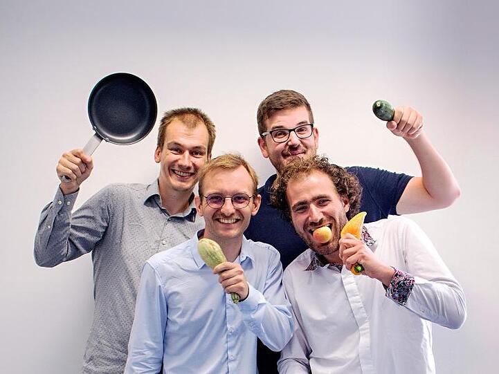 "Regiothek": Alexander Treml (l.o), Bastian Kühnel (l.u), Anton Kohlbauer (r.o) und Simon Nestmeier (r.u). Foto: Erich Braunsperger