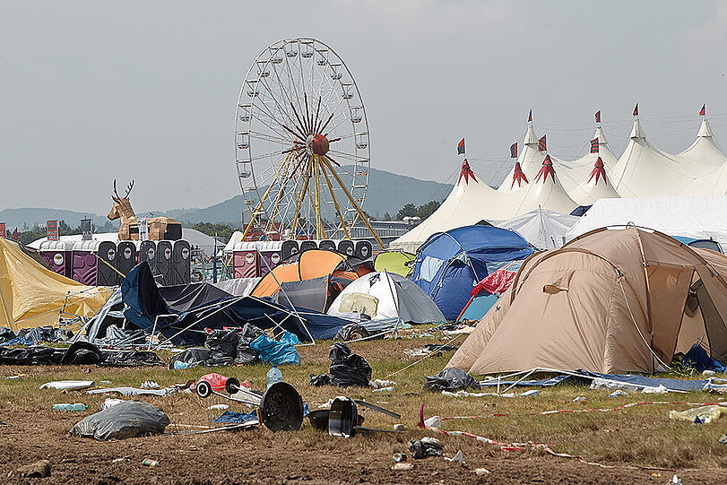 Aufräumen nach dem Sturm - die Bilder von und nach der Abreise der Besucher von Rock am Ring 2016.