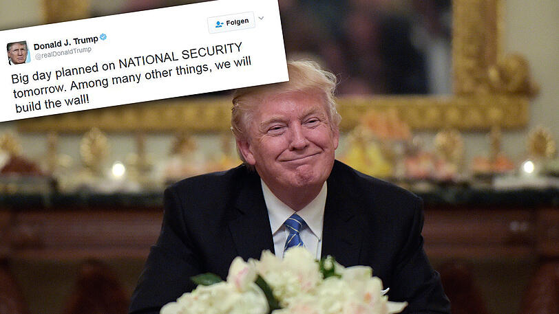 Auf Twitter kündigte US-Präsident Donald Trump nochmals den Mauerbau an der Grenze zu Mexiko an.