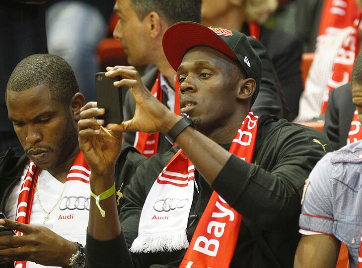 Sprint-Olympiasieger Usain Bolt am Dienstag im Audi-Dome.