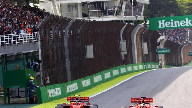 In Brasilien krachten die Ferrari-Piloten Sebastian Vettel (r) und Charles Leclerc zusammen. In Brasilien krachten die Ferrari-Piloten Sebastian Vettel (r) und Charles Leclerc zusammen.