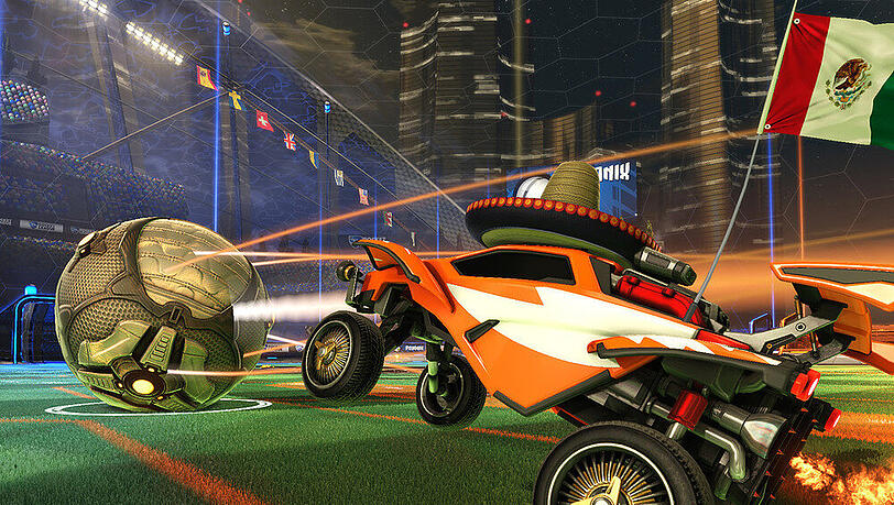 Macht mächtig Spaß: Einen riesigen Ball mit den wendigen Karren von "Rocket League" umherbolzen Macht mächtig Spaß: Einen riesigen Ball mit den wendigen Karren von "Rocket League" umherbolzen