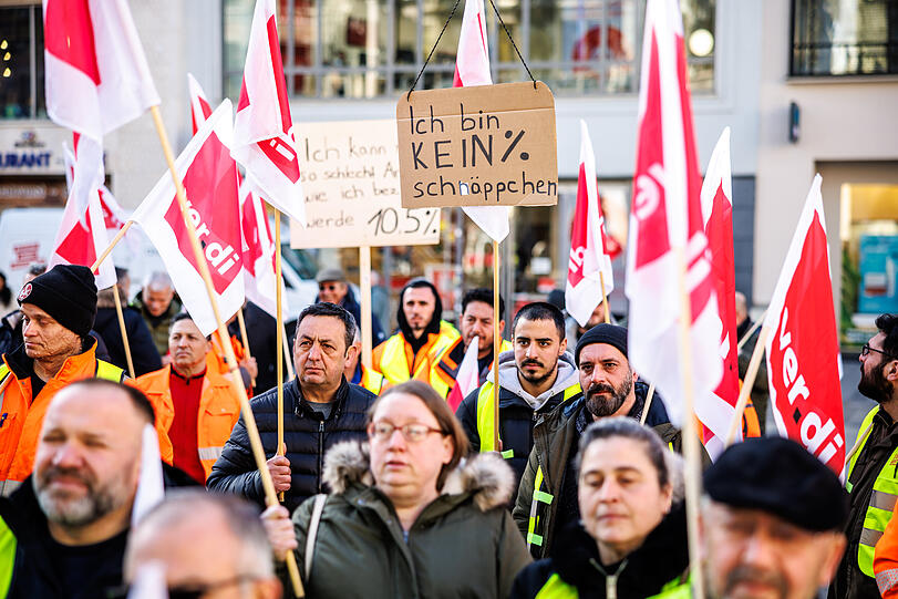 Am Mittwoch gab es eine Streik-Kundgebung am Marienplatz.