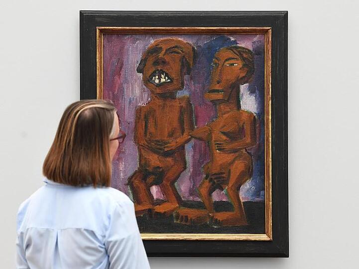 Emil Nolde, Exotische Figuren. Mann und Frau, 1912.