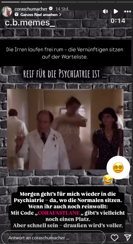 Cora Schumacher teilt ein Video via Instagram – und will humorvoll aufklären.