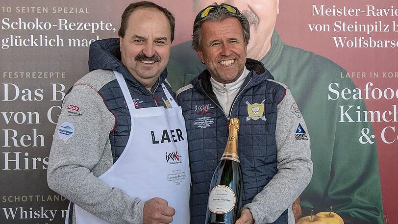 In Ischgl: Thomas Schreiner (r.) mit Star-Koch Johann Lafer beim Sterne-Cup der Köche.