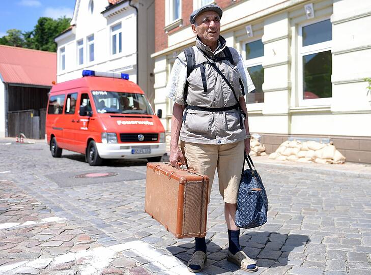 Evakuierung an der Elbe: In Lauenburg bedroht das Hochwasser die Altstadt.
