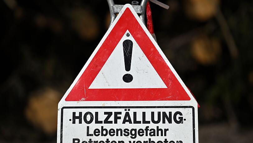 Ein Schild alleine reicht nicht zur Absicherung von Baumf&auml;llarbeiten. (Archivbild)