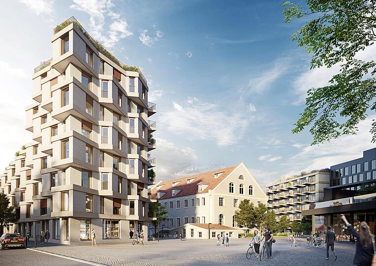 Das Kupa-Quartier vom Knie gesehen.
