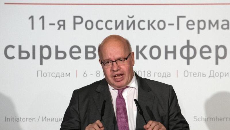 Peter Altmaier (CDU), Bundeswirtschaftsminister, spricht auf der 11. Deutsch-Russischen Rohstoff-Konferenz in Potsdam. Peter Altmaier (CDU), Bundeswirtschaftsminister, spricht auf der 11. Deutsch-Russischen Rohstoff-Konferenz in Potsdam.