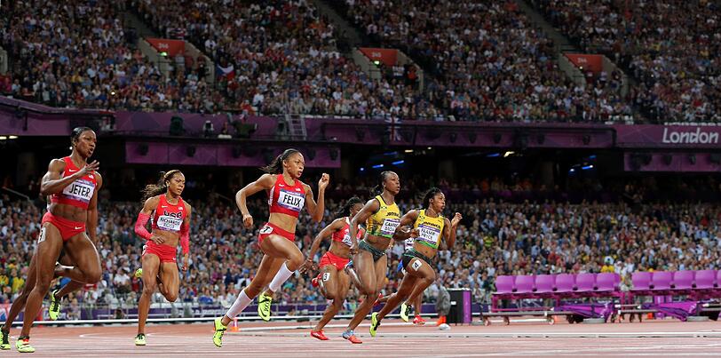Die US-Amerikanerin Allyson Felix holte sich die Goldmedaille über 200 Meter.
