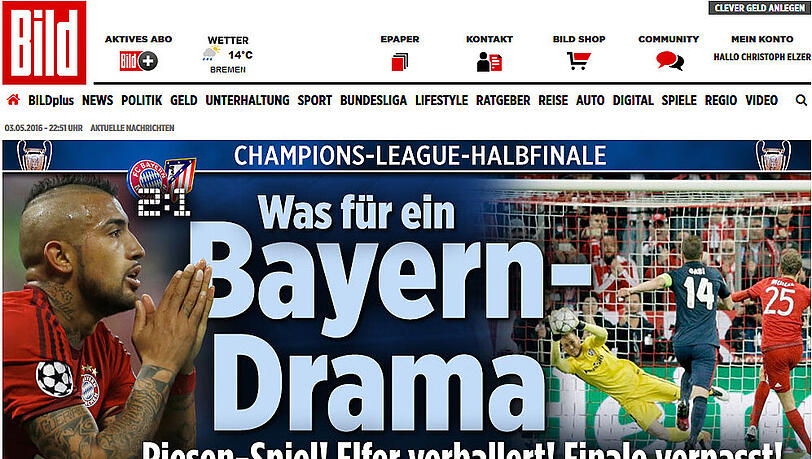 Für Bild.de war es ein "Bayern-Drama". Für Bild.de war es ein "Bayern-Drama".