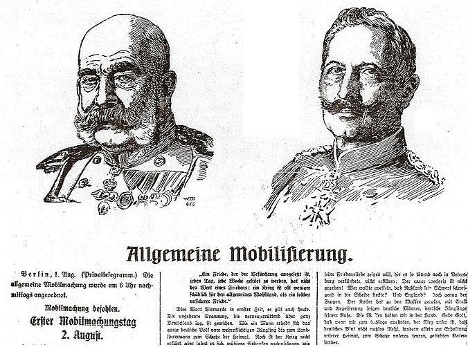 Bericht zur Mobilmachung in den Lübeckischen Anzeigen vom 2. August 1914. Eine Konferenz im Institut für Zeitgeschichte widmet sich dem Ersten Weltkrieg.