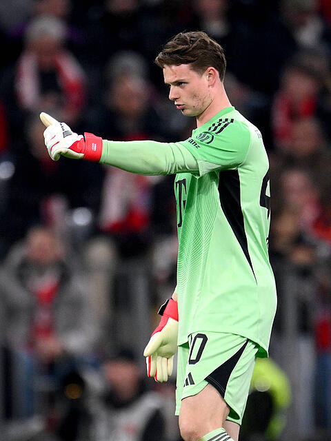 Verl&auml;sslicher Neuer-Backup - mit Aussichten auf die WM? Jonas Urbig wei&szlig; beim FC Bayern zu &uuml;berzeugen.