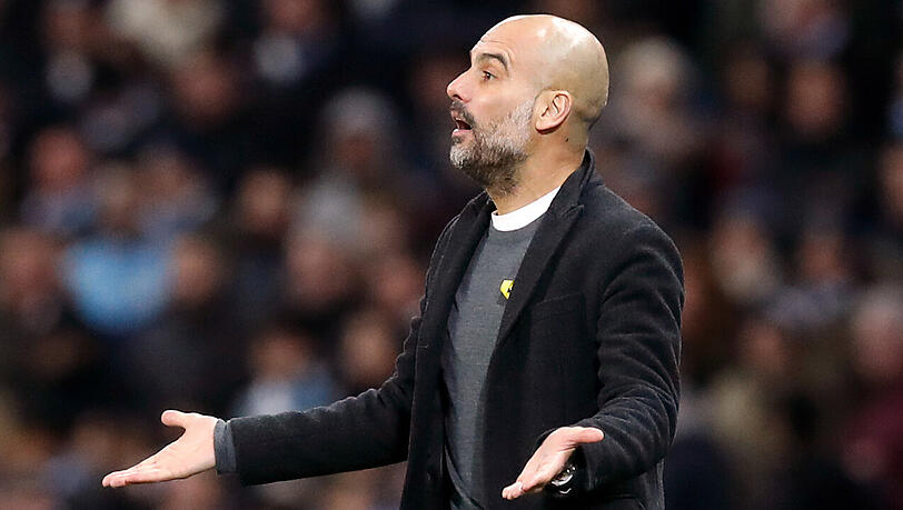 Ex-Bayern-Trainer Pep Guardiola bei seinem aktuellen Arbeitgeber Manchester City an der Seitenlinie. Ex-Bayern-Trainer Pep Guardiola bei seinem aktuellen Arbeitgeber Manchester City an der Seitenlinie.