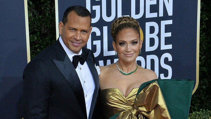 Alex Rodriguez und Jennifer Lopez auf dem roten Teppich im Vorfeld der Golden-Globe-Verleihung in Los Angeles