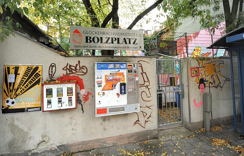 Der umstrittene Bolzplatz neben der Glockenbachwerkstatt.