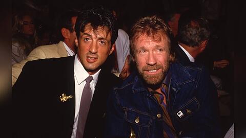Sylvester Stallone (l.) und Chuck Norris in den 1980er Jahren.