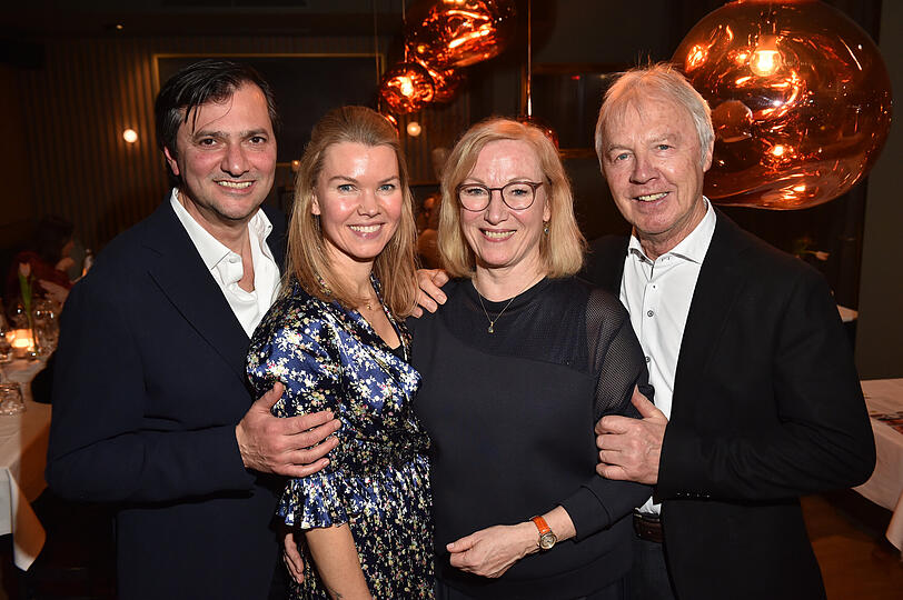 Sarah di Santo und ihr Mann Massimo di Santo begrüßten Werner und Angie Gässler auf der Eröffnungsfeier des "Monti Monaco".