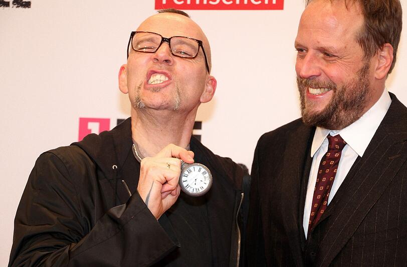 Die Mitglieder der Band "Die Fantastischen Vier", Thomas Dürr alias Thomas D. (l.) und Michael Bernd Schmidt alias Smudo.