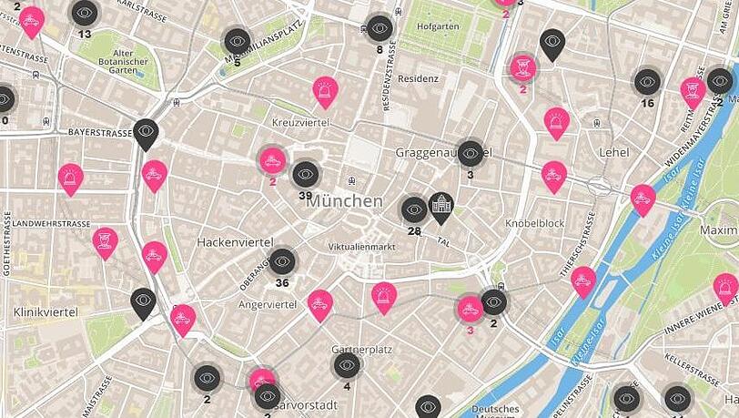 Screenshot der "Cop-Map"-Seite (Stand von Mittwochnachmittag) Screenshot der "Cop-Map"-Seite (Stand von Mittwochnachmittag)