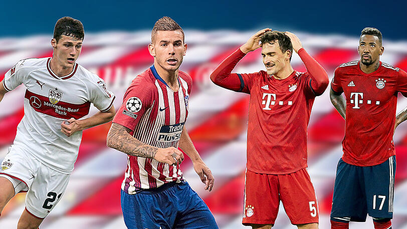 Generationswechsel beim FC Bayern (v.l.): Benjamin Pavard und Lucas Hernández sollen kommen, für Mats Hummels und Jérôme Boateng wird es knifflig.