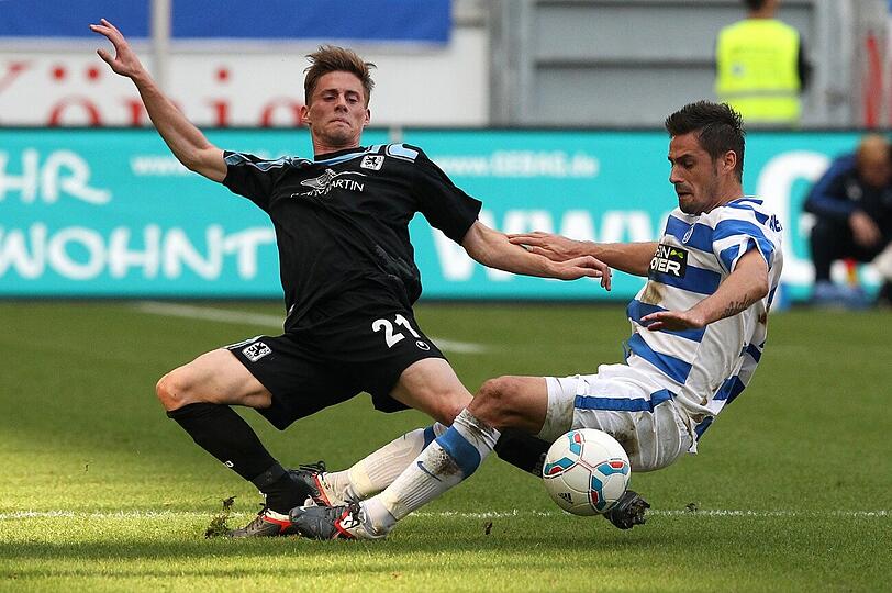 Löwe Kaiser (l.): Starkes Spiel in Duisburg