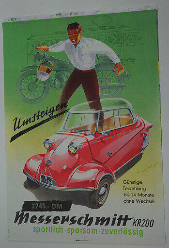 Mann, steig um! Messerschmitt macht 1956 Lust auf sein Automodell KR 200. Repros: Daniel von Loeper
