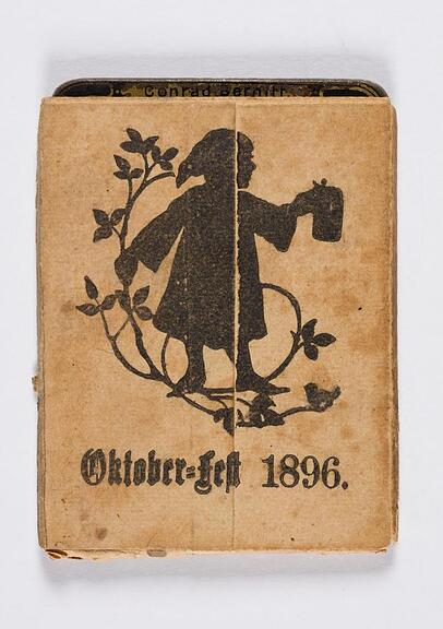 Ferrotypie aus einem "Photographie – Automat Bosco" in Papieretui, Oktoberfest, 1896.