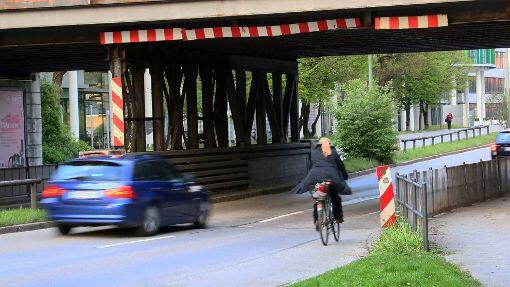 Werinherstraße stadteinwärts: definitiv kein Radl-Genuss.