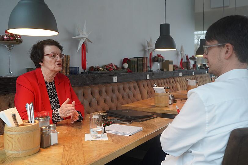 Christine Strobl im Gespr&auml;ch mit AZ-Lokalchef Felix M&uuml;ller.