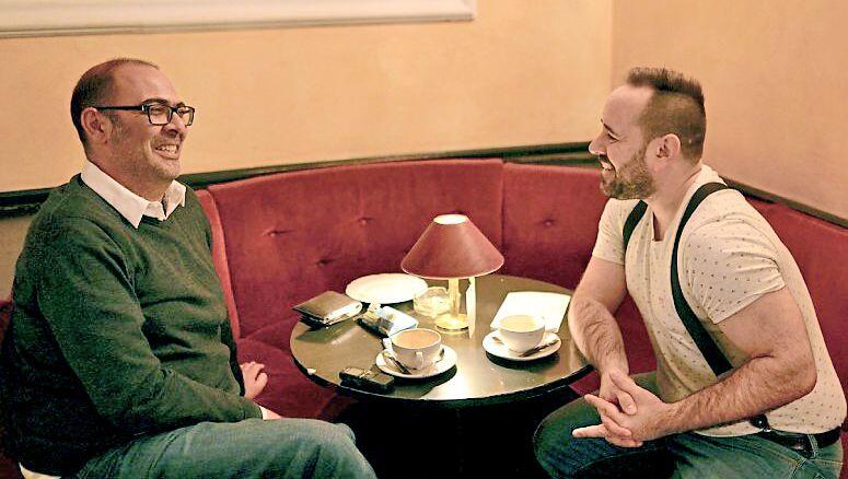 Hannes Ringlstetter (li.) im Gespräch mit AZ-Reporter Patrick Mayer. Hannes Ringlstetter (li.) im Gespräch mit AZ-Reporter Patrick Mayer.