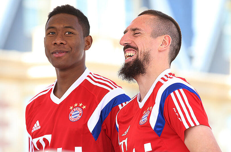 Gut drauf: David Alaba (links) und Franck Ribéry.
