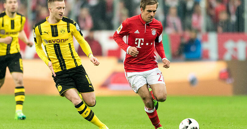 PHILIPP LAHM: NOTE 4 - Unglücklicher Auftritt. Ließ Guerreiro zu viel Platz (4.), dann auch beim 0:1 beteiligt. Der Ball prallte vom Pfosten an Lahm vorbei zu Torschütze Reus (19.). Bitterer - und ungewohnter - Ballverlust vor dem entscheidenden 2:3. Es war Lahms letztes Pokalspiel der Karriere.