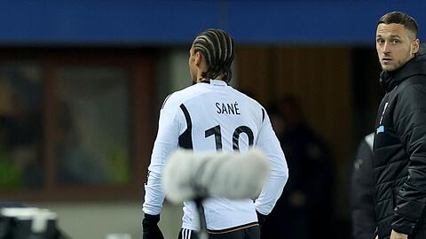 Hatte sich im Testspiel gegen Österreich nicht im Griff und sah die Rote Karte: Leroy Sané.