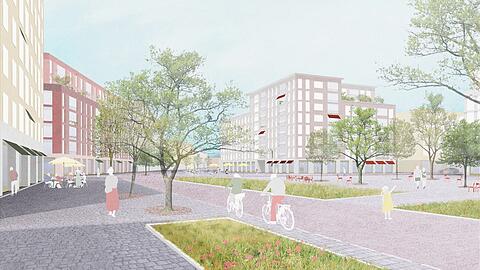 So soll es in den Straßen von Freiham Nord westlich der Aubinger Allee mal aussehen.